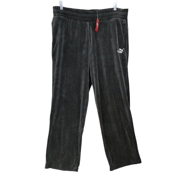 NWT PUMA Womens XL Velour Track Essentials Elevated Straight Leg Pants 30" insea - Picture 1 of 14